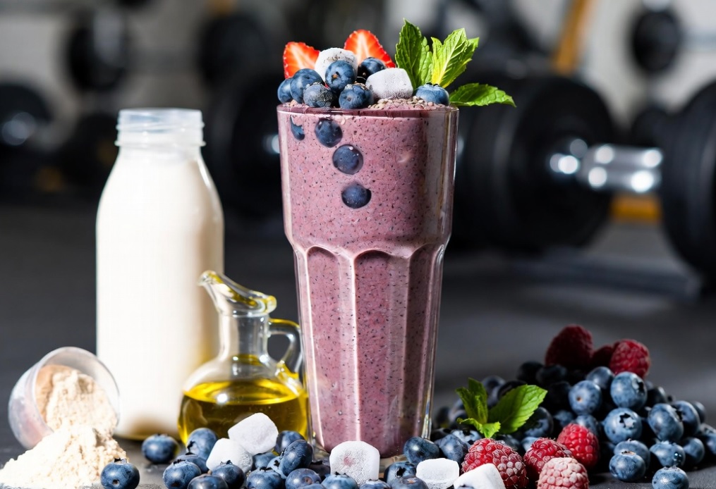 Proteinshake med kefir og bær